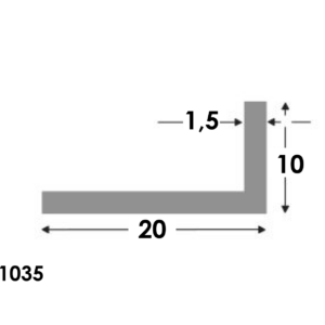 Hoekprofiel 20x10x1.5 brute²