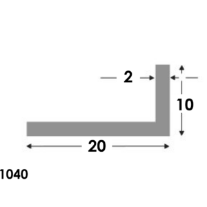 Hoekprofiel 20x10x2.0 brute²