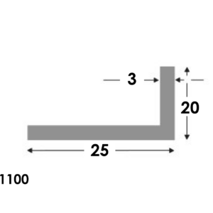 Hoekprofiel 25x20x3.0 brute