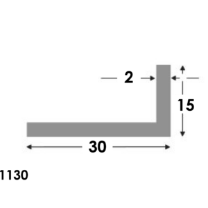 Hoekprofiel 30x15x2.0 brute