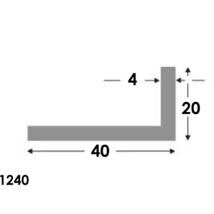 Hoekprofiel 40x20x4.0 brute