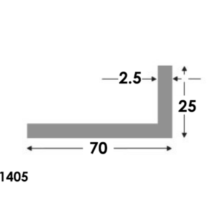 Hoekprofiel 70x25x2.5 brute