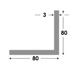 Hoekprofiel 80x80x3.0 brute