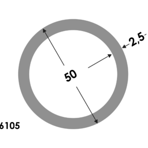 Ronde buis 50x2.5 brute