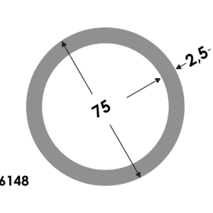 Ronde buis 75x2.5 brute