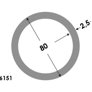 Ronde buis 80x2.5 brute