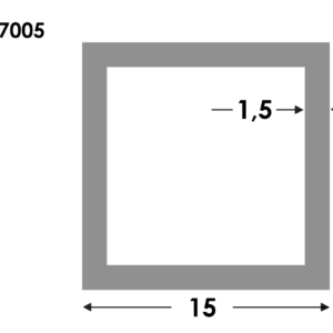 Rechthoekige koker 15x15x1.5 brute