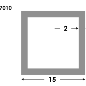 Rechthoekige koker 15x15x2.0 brute