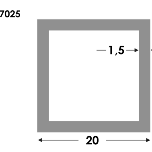 Rechthoekige koker 20x20x1.5 brute