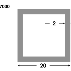 Rechthoekige koker 20x20x2.0 brute