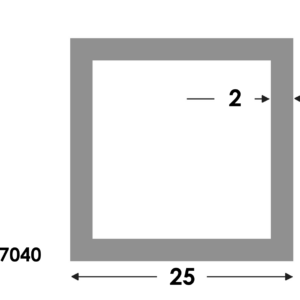 Rechthoekige koker 25x25x2.0 brute