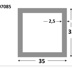 Rechthoekige koker 35x35x2.5 brute