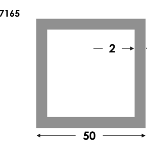 Rechthoekige koker 50x50x2.0 brute
