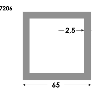 Rechthoekige koker 65x65x2.5 brute
