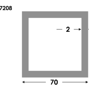 Rechthoekige koker 70x70x2.0 brute