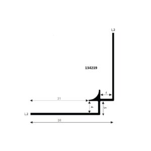 Binnenhoek 90° anod 3050 goud