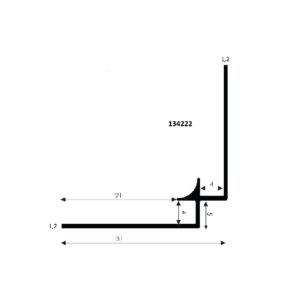 Binnenhoek 90° anod 4100 goud (+T)