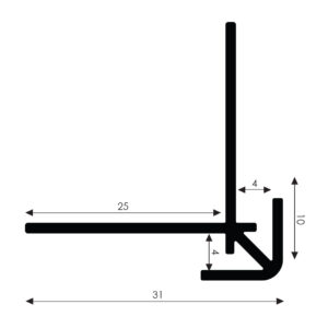 Buitenhoek 90° RAL 7021 4100 grijs FS (+T)