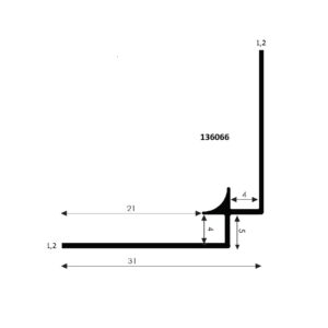 Binnenhoek 90° RAL 7021 4100 grijs FS