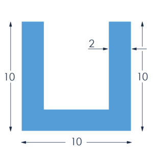 Aluminium U-profiel 10x10x10x2.0mm - Onbehandeld